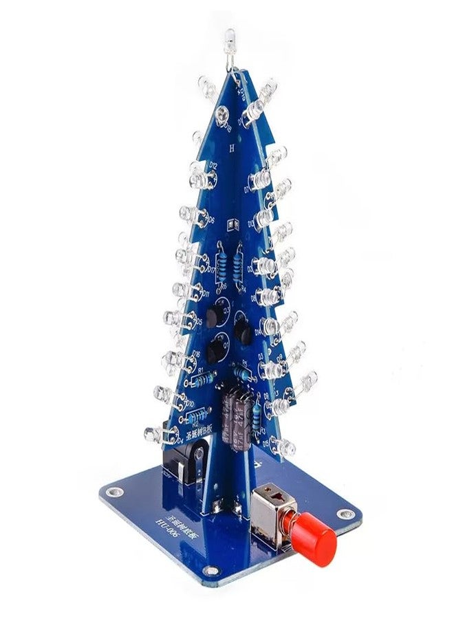 EC Buying HU-006 Colorful Christmas Tree DIY Kit 3D Christmas Tree Electronic Kit DIY LED RGB LED Flashing Christmas Tree DIY Kits Electronic Module for Adults Solder Practice Kit With Shell - Image 2